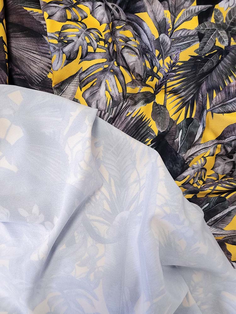 Digitally printed custom silky knit fabric made by Art Fabrics in Montreal. 