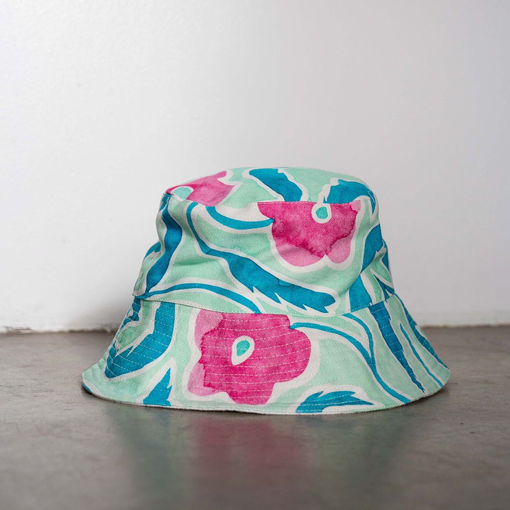 Making the Elbe Textiles Sorrento Bucket Hat in custom printed cotton canvas fabric!